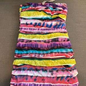 🌈 NWT Strapless Sexy Sz Small Multi Colored Dress